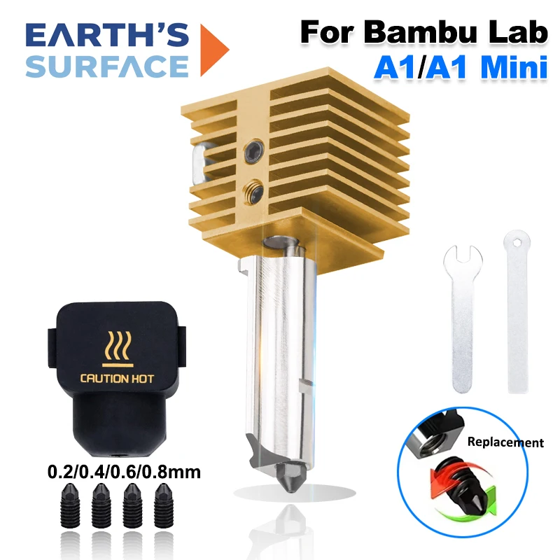 �y�Z�[�����zBambu Lab A1 A1 Mini�p�V�^�z�b�g�G���h�L�b�g �m�Y���A�Z���u�� 0.2 0.4 0.6 0.8mm �m�Y�������\ �d���| 3D�v�����^�[�p�[�c�p