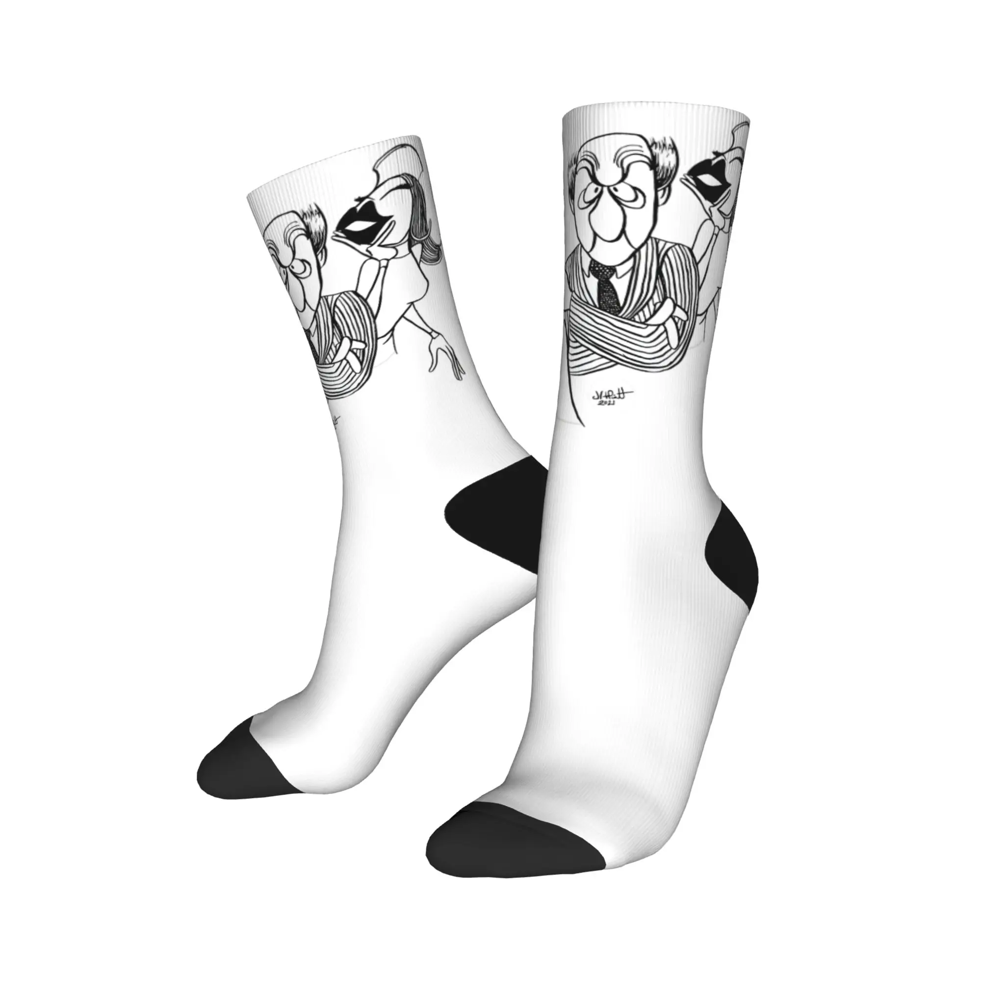 Statler and Waldorf Socks  Pattern Stockings Anti Skid Men Socks High Quality Autumn Gothic Running Sports Socks