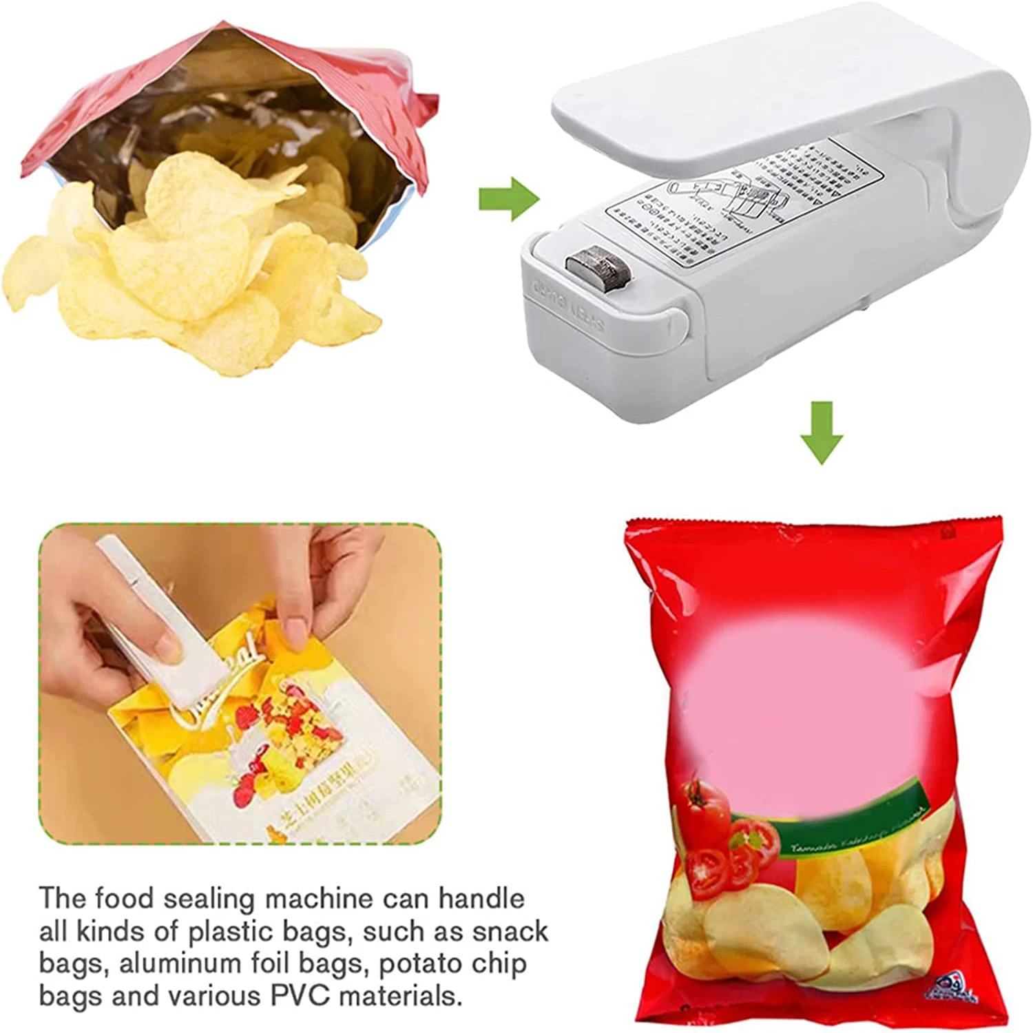 Mini Heat Bag Sealing Machine Package Sealer Bags Thermal Plastic Food Bag Closure Portable Sealer Packing Kitchen Accessories