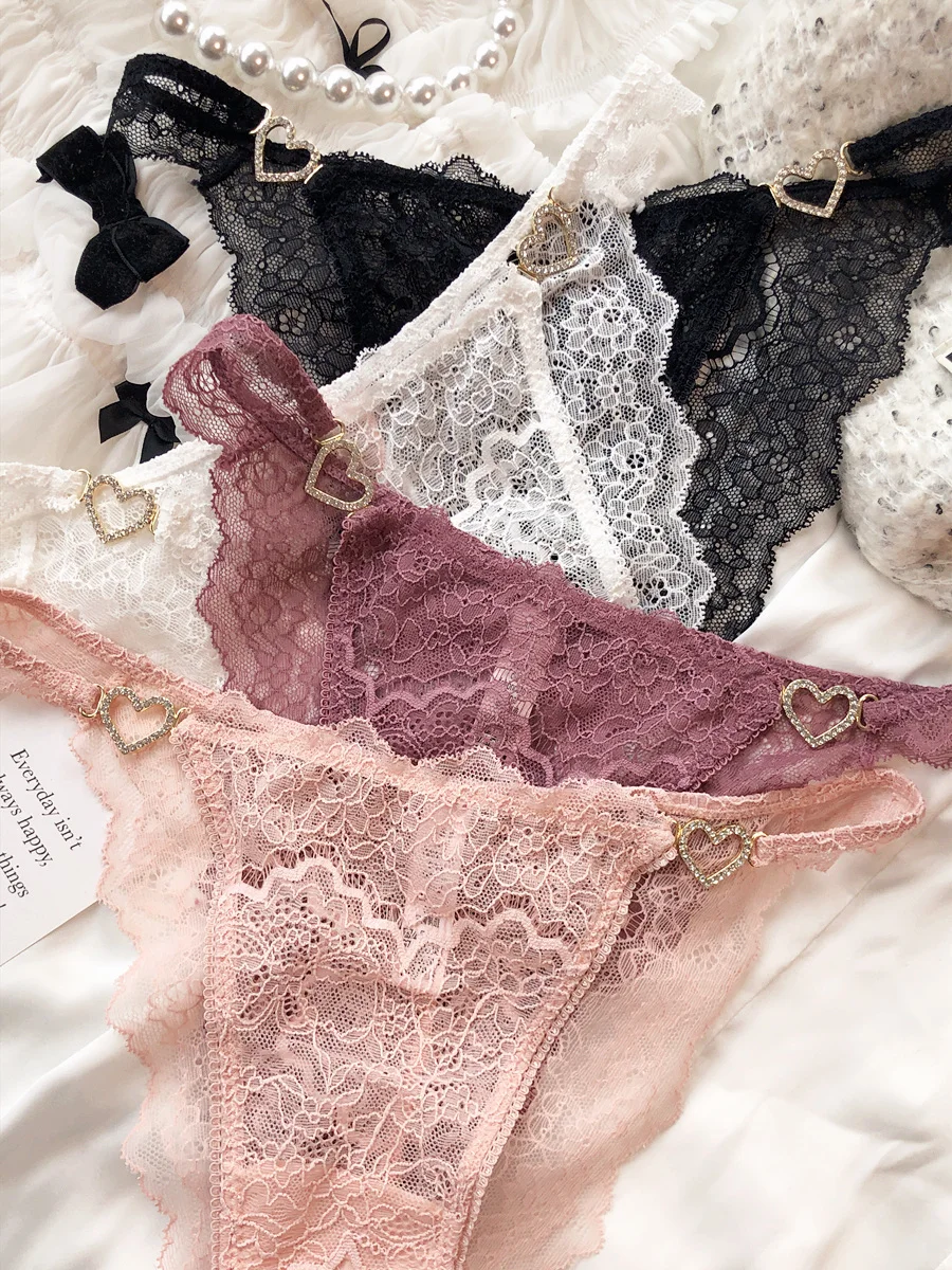 

Сексуальное кружевное нижнее белье, сетчатые трусики со стразами и металлическими пуговицами с низкой талией, треугольные брюки с высоким вырезом, трусики без следов