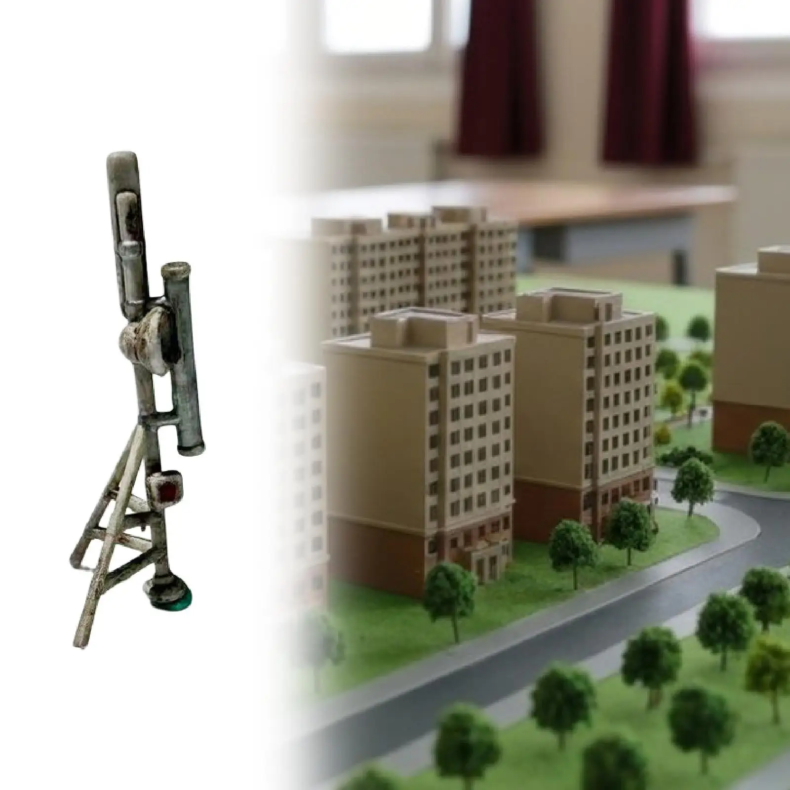 

1/64 City Model Scene Accessories,Simulated Tiny,Miniature Ornaments Rooftop Parabolic Antenna Railway Scenery Dollhouse Decor