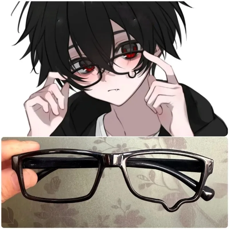 Lunettes Y2K Anime sans verres, monture noire effet larmes, unisexe, style rétro, accessoires mignons pour cosplay