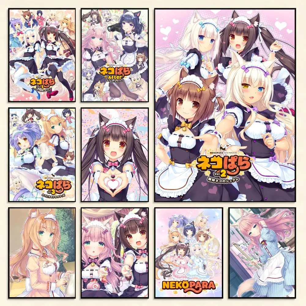 Game Visual Novel N-Nekopara Poster Digital Solvent Print Waterproof PP Fade-Resistant Wall Art Room Decor Gift