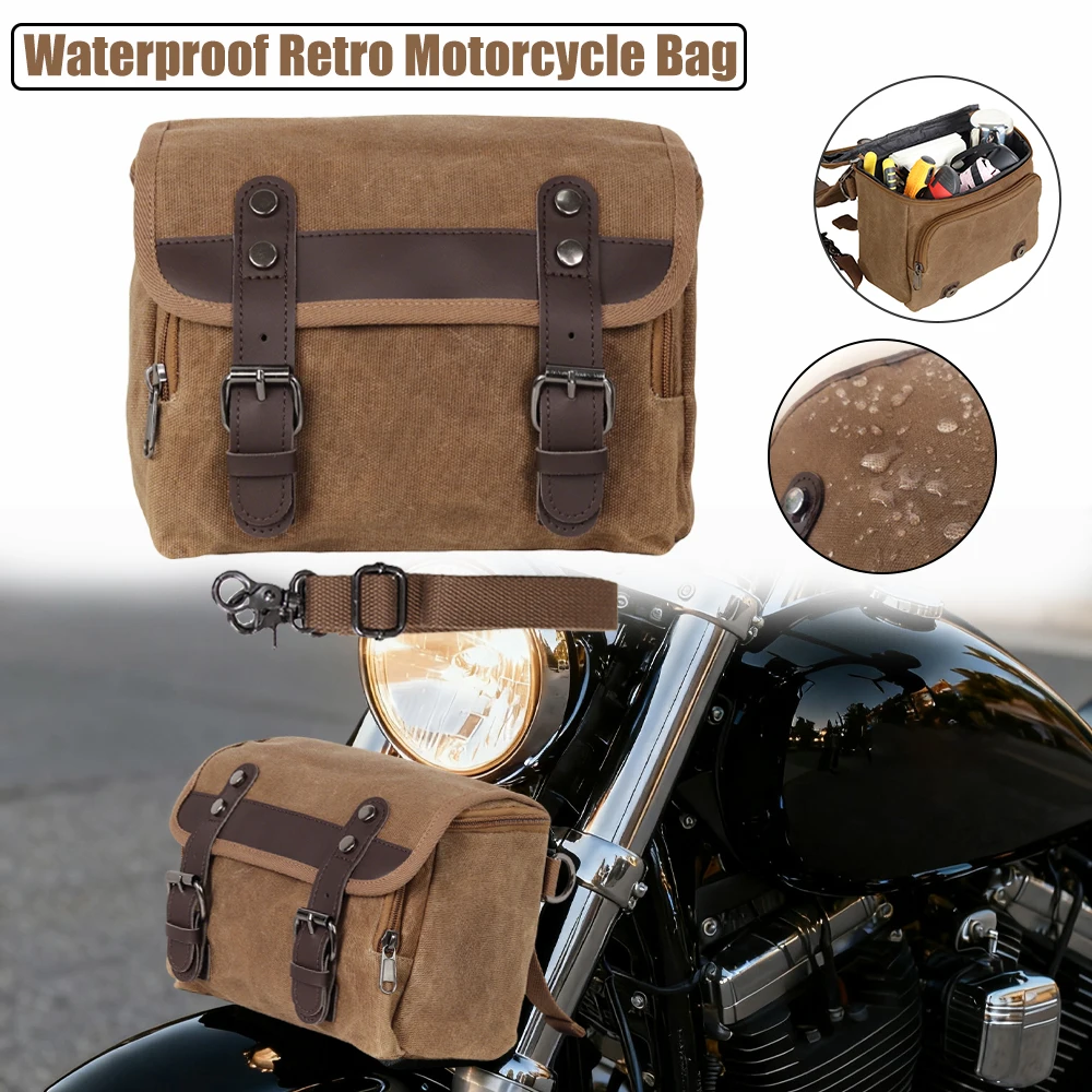 

Винтажная мотоциклетная седельная сумка, водонепроницаемая парусиновая сумка для багажа, кофры для хранения, боковая сумка, универсальная для приключений Cruiser Street