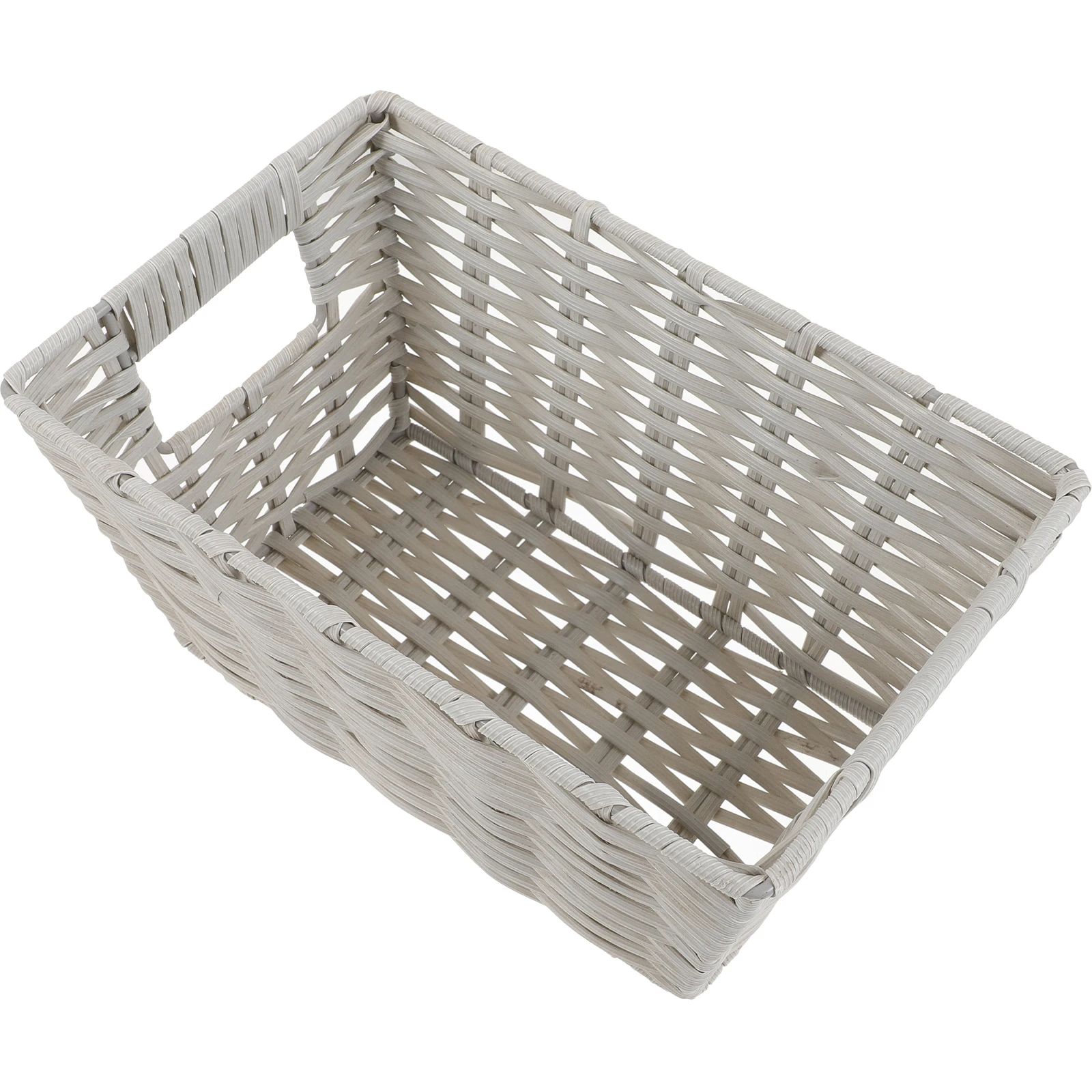 

1pcs Woven Storage Basket Gray Large Capacity Handmade Desk Organizer Baskets for Shelves Decorative Storage Bins Keeps