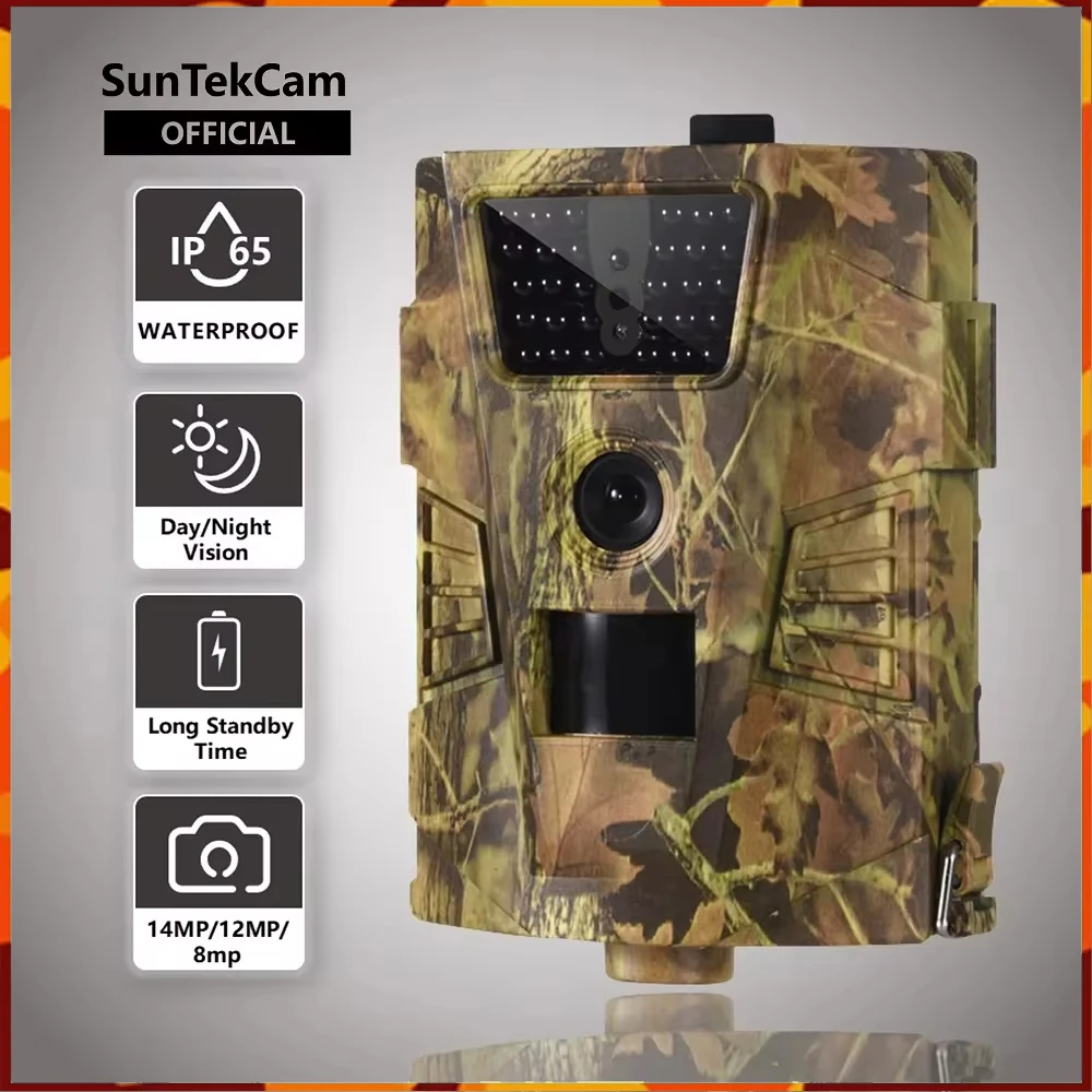 HT-001B Hunting Trail Camera 12MP 1080P 850nm IR LED Waterproof IP54 120 Degree Angle Wild Camera Upgraded Traps Night Vision