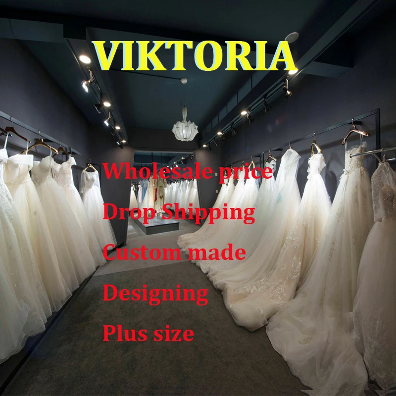 VIKTORIA-vestidos De Novia elegantes para mujer, traje De tul con abertura lateral y cuello en V, corte en A, hecho a medida, 2023