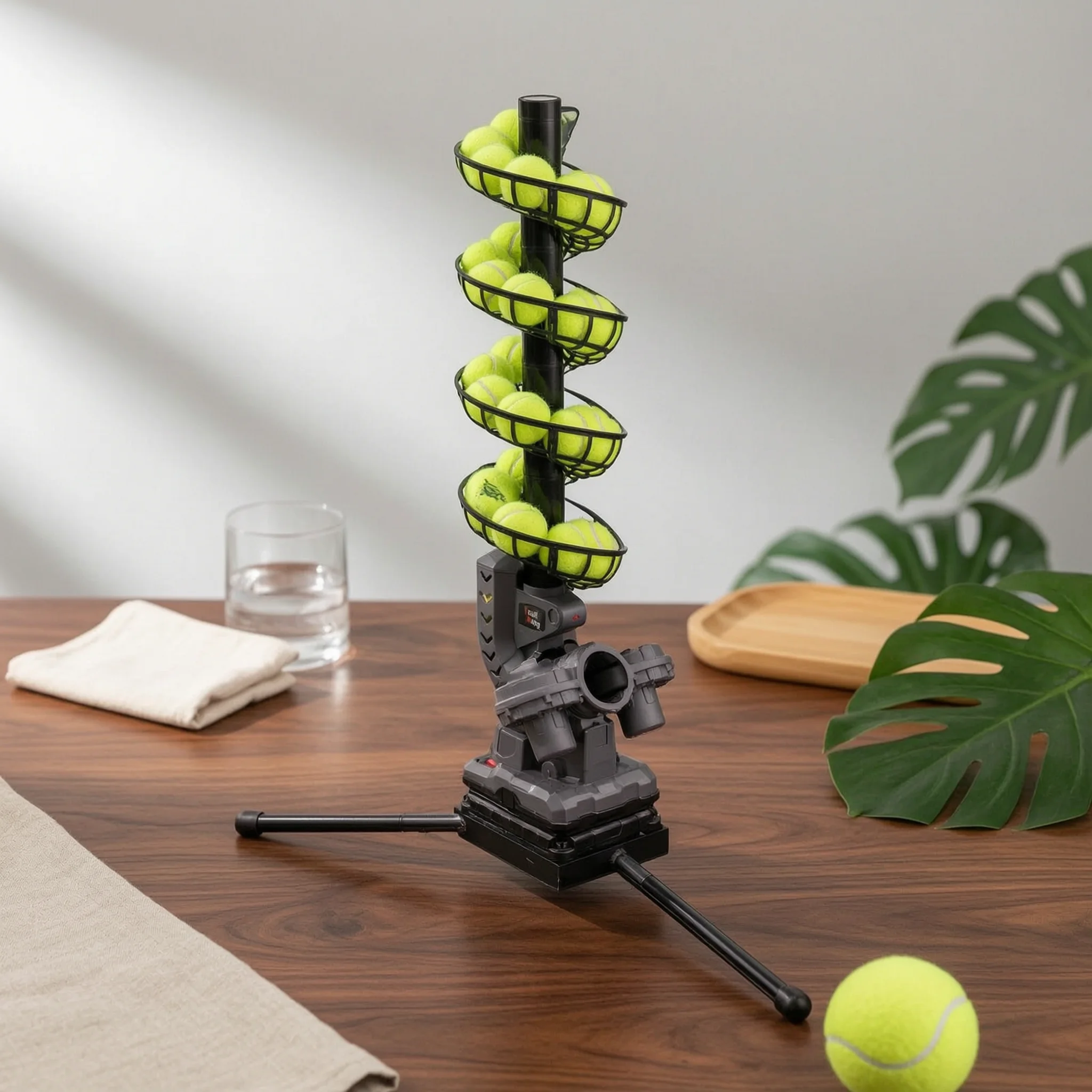 Serve Machine Automatic Spiral Ball Channel Oscillating Tennis Server Portable Sports Training Machine for Players