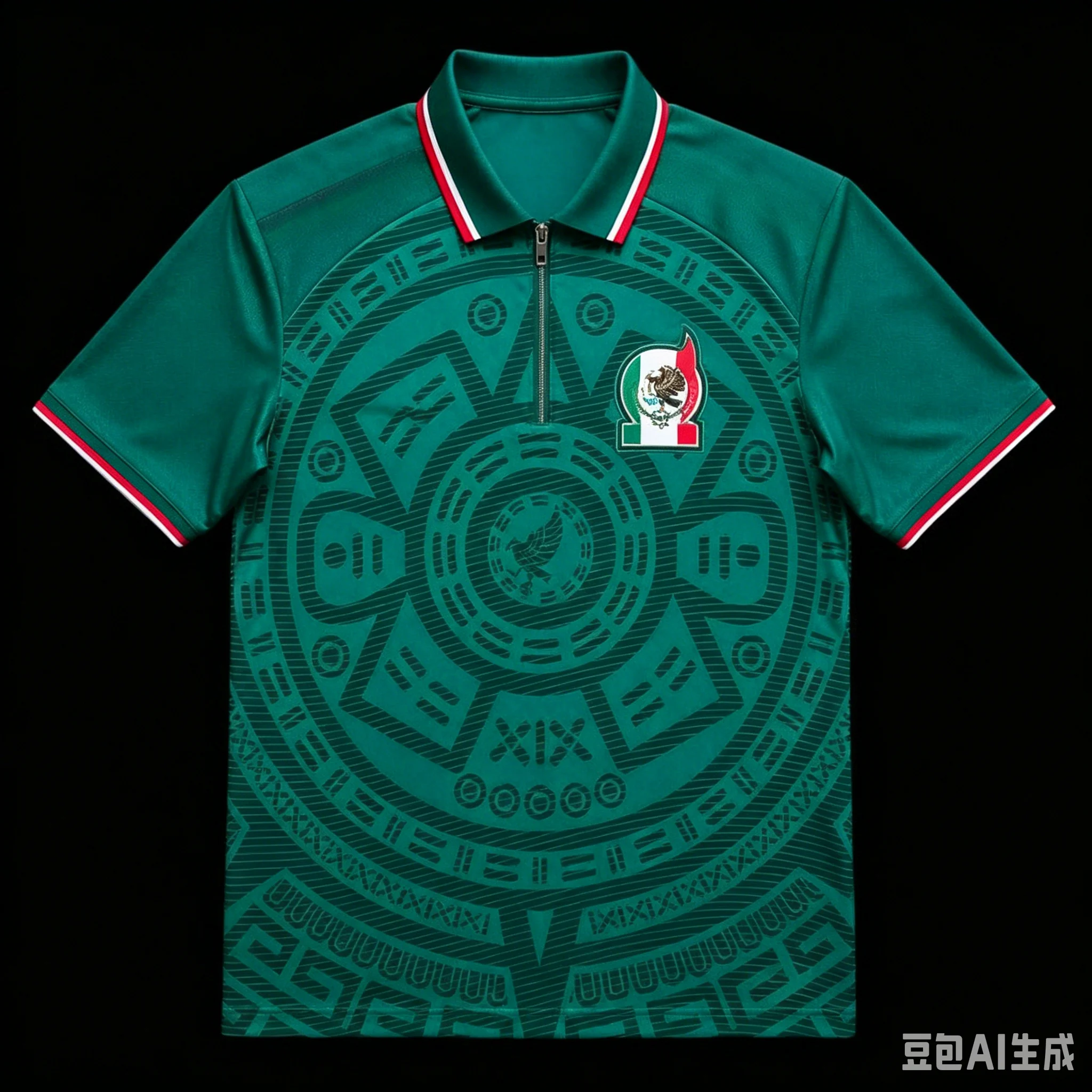 2026 Mexico Fan Uniform Football Print Breathable Zipper Polo Shirt Football T-shirt Is A Must-have for Fans