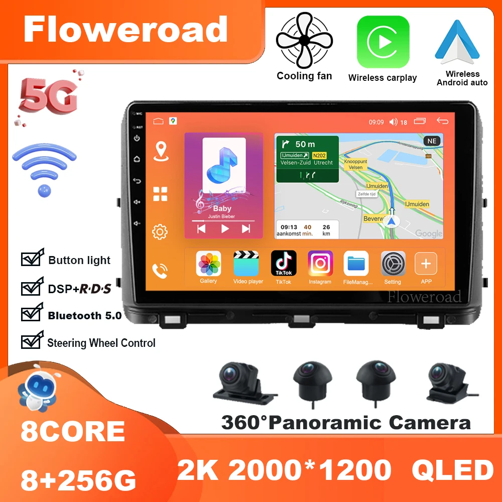 

9 Inch Android 13 For Kia Ceed ED 2006 - 2012 Radio Multimedia Video Player Navigation stereo GPS Carplay Auto BT5.0 5GWiFi