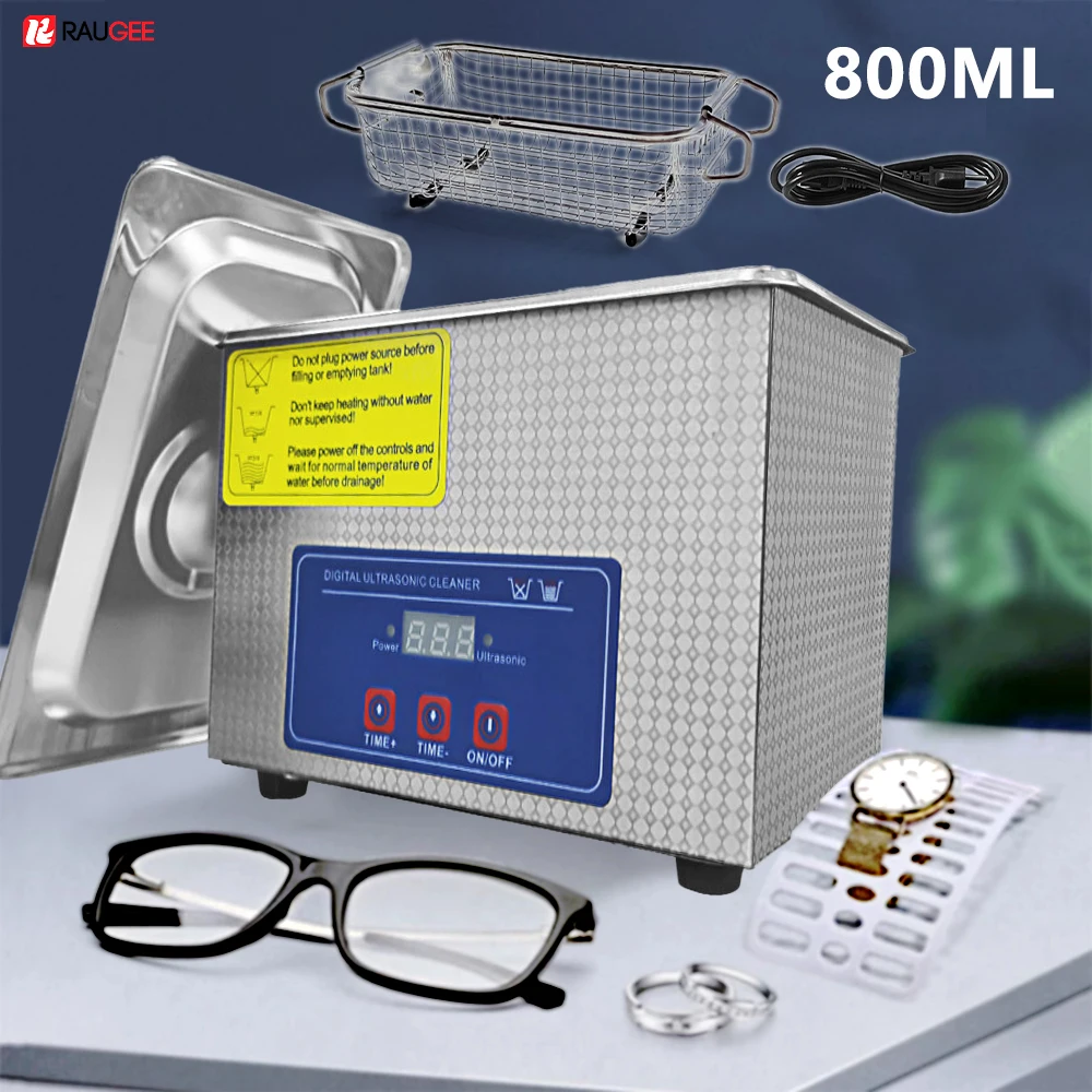 800ML Ultrasonic Cleaners 220V Glasses Washer Ultrasonic Dental Ultrasonic Tub Jewelry Ultrasonic Cleaning Machine