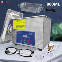 800ML Ultrasonic Cleaners 220V Glasses Washer Ultrasonic Dental Ultrasonic Tub Jewelry Ultrasonic Cleaning Machine