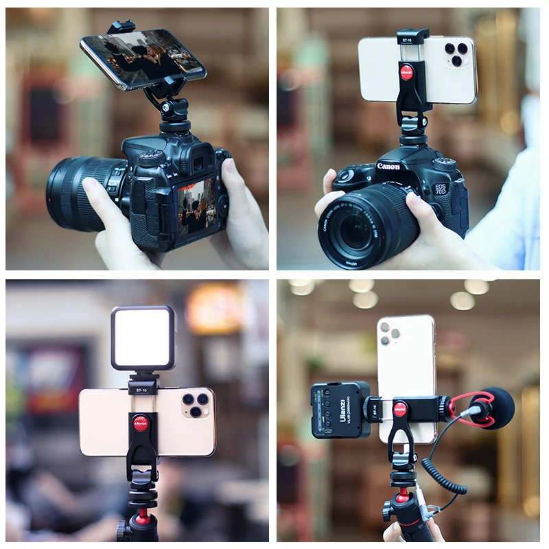 ULANZI ST-10 360หมุนโลหะผู้ถือขาตั้งกล้องรองเท้าเย็นสำหรับ Mic Light Canon กล้อง Nikon Sony DSLR สมาร์ทโฟน