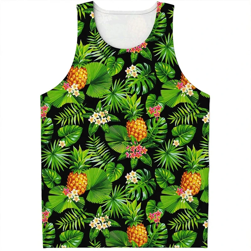 Watermelon 3D Print Men's Tank Top Casual Fashion Gym Sleeveless T-shirt Funny Muscular Man Braces T-shirt Comfortable Top Vest