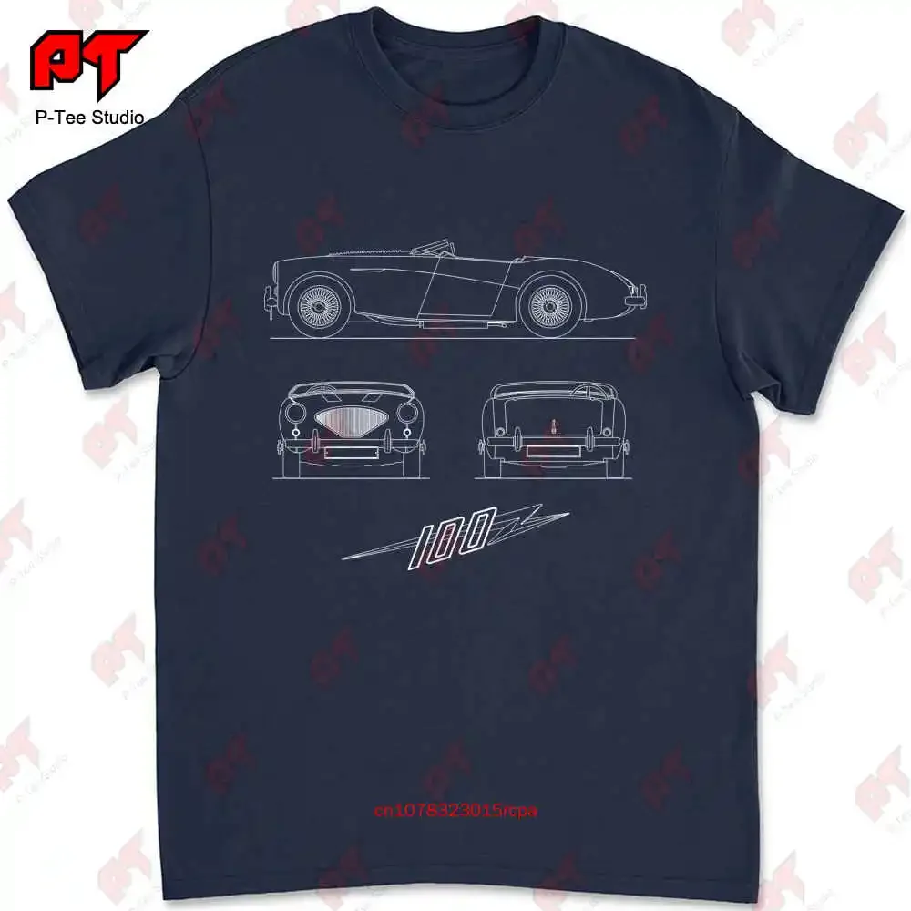 Austin Healey 100 Blueprint T Shirt O291