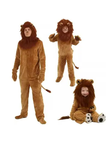 Adult Kids Lion King Costume Animal Halloween Carnival Party Furry Cosplay Costume Baby Child Fancy Movie Role Play Jumpsuit