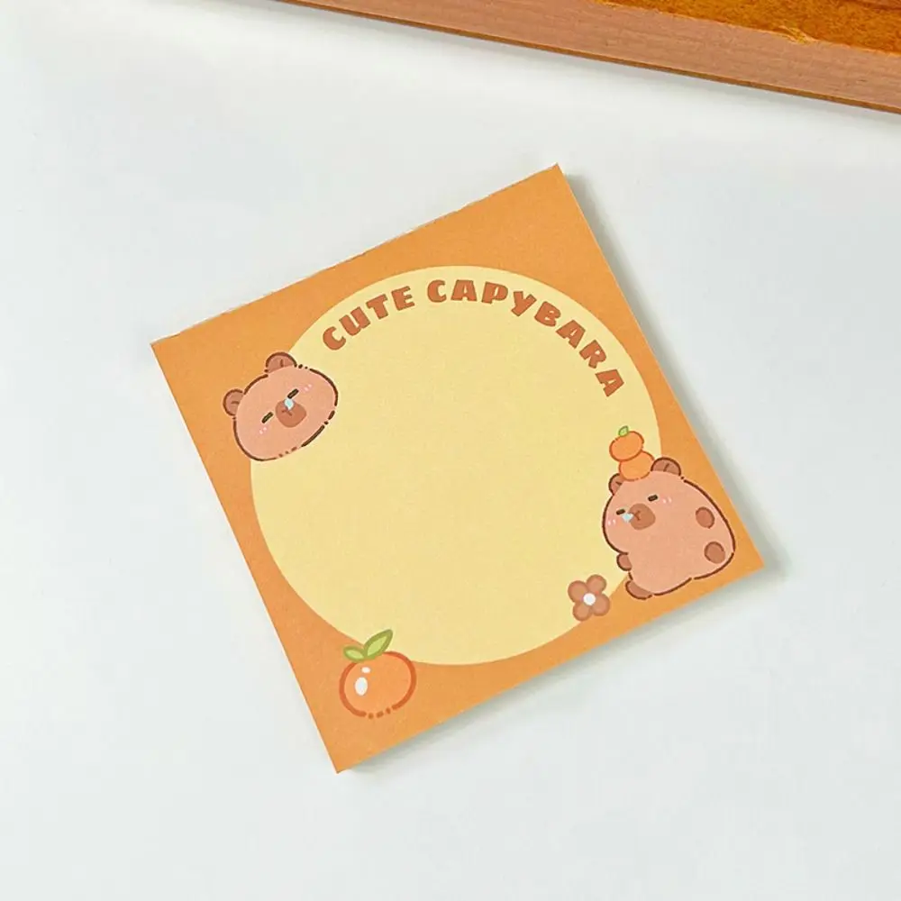 50 sheets Kawaii Capybara Memo Pad Creative Non-adhesive N Times Sticky Notes Multi-purpose Portable Cartoon Message Notes