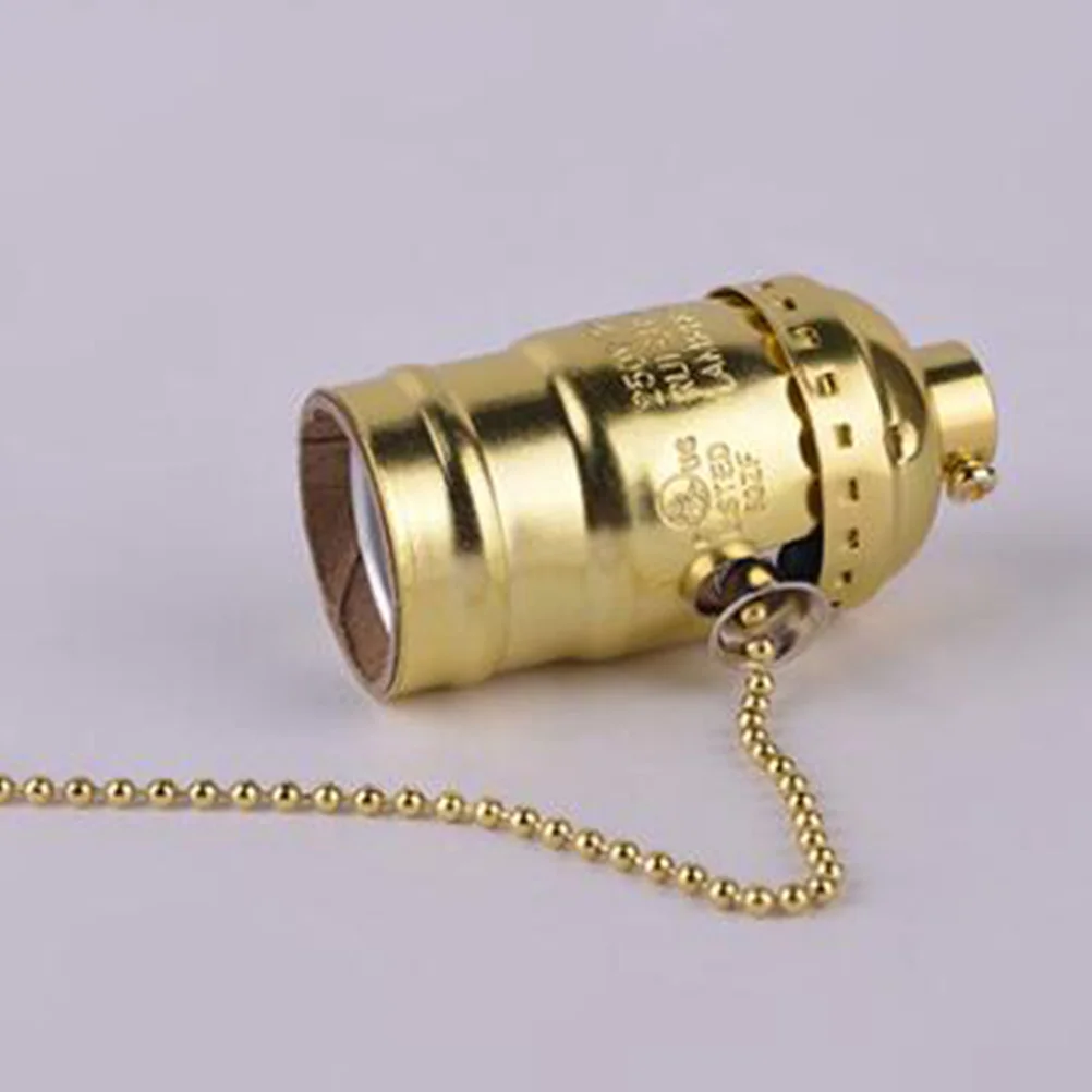 

2Pcs Aluminum E26 Lamp Base Retro Light Holder Vintage Style Socket Replacement Sturdy for Home Lighting Fixture Golden