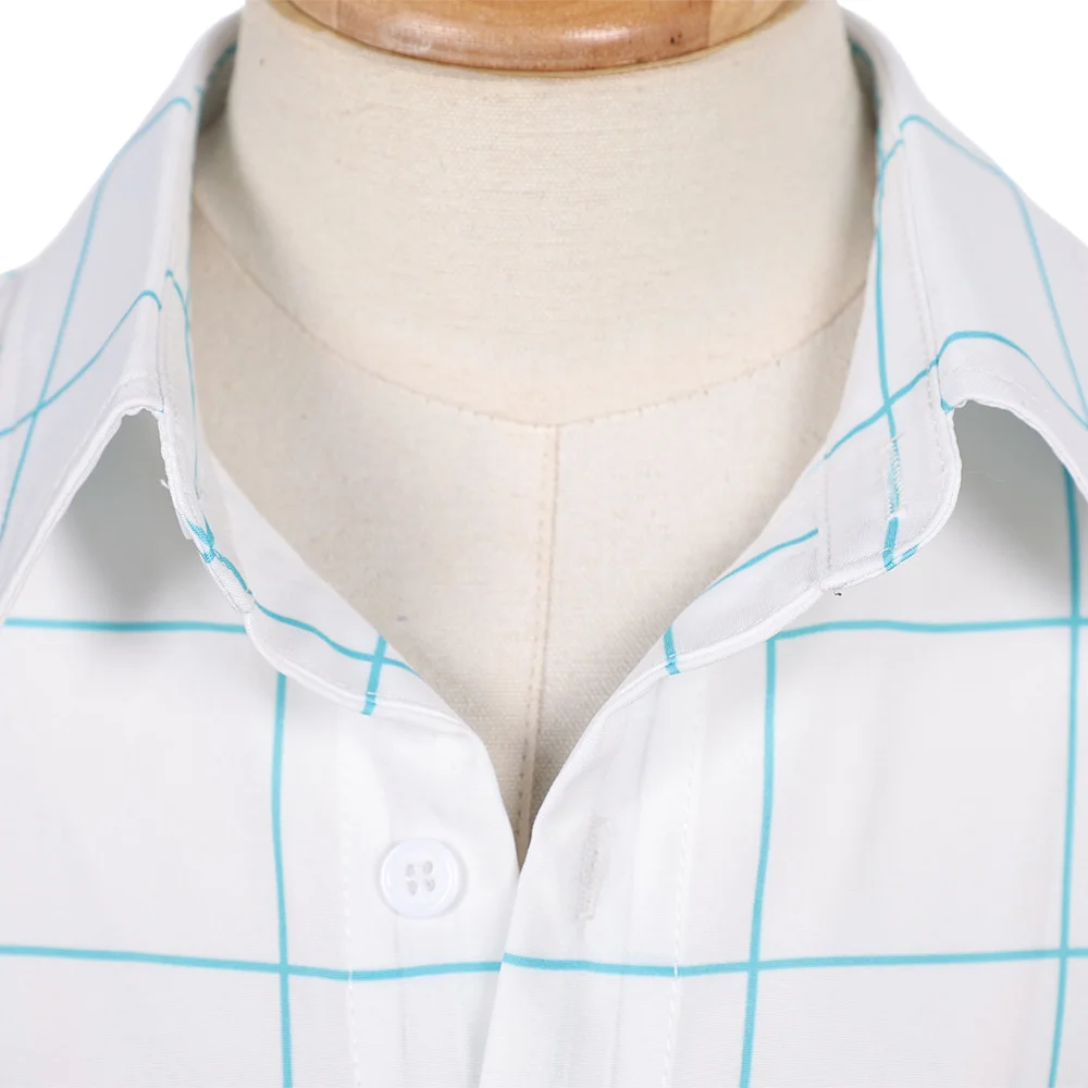 Jungen Dämonenjäger von KPop Jinu Cosplay Saja Jungen Weiß Kariertes Hemd Kinder Halloween Rollenspiel Kostüm Outfits Karneval Party Top