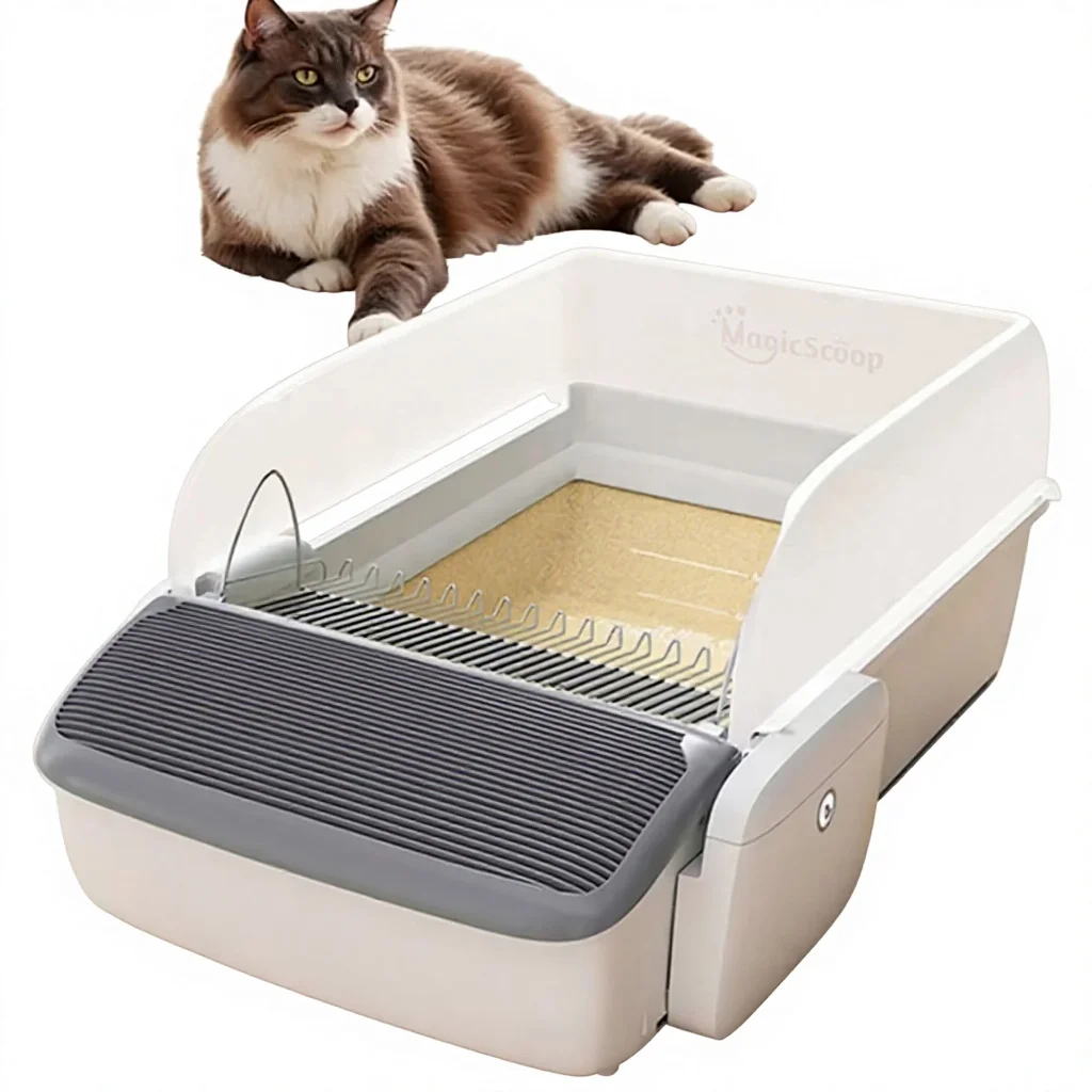 Closed splash-proof cat litter box, large cat toilet, litter box, deodorant products
