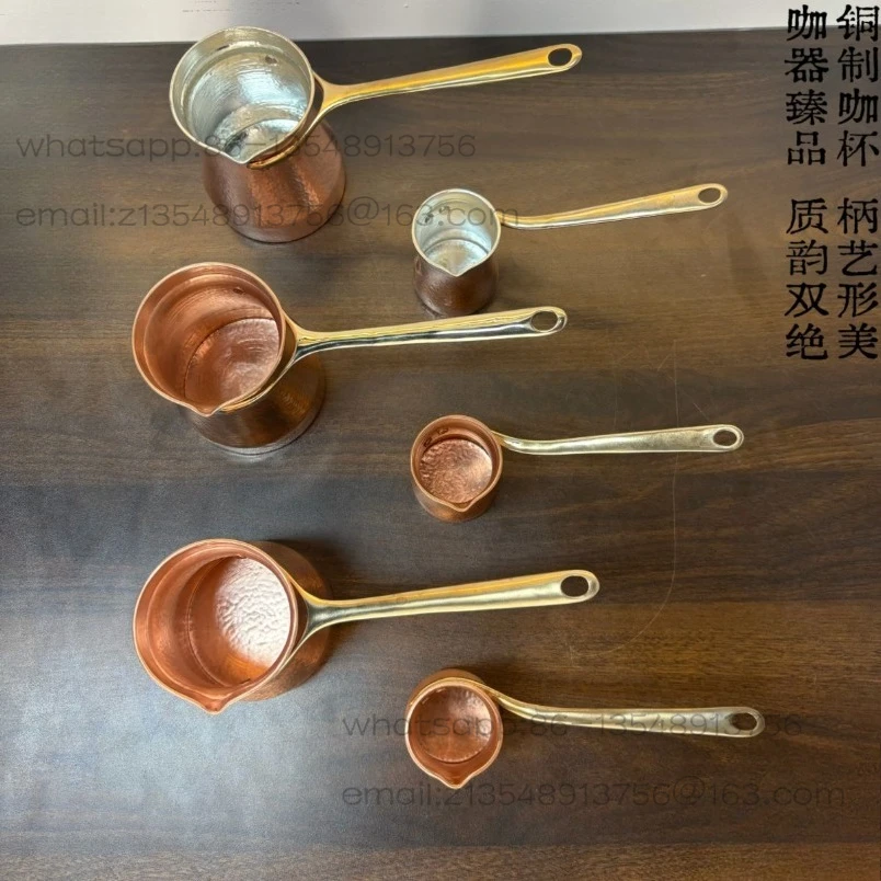 Pure handmade Turkish style coffee pot fair cup pure copper hanging ears hand punch pot spot