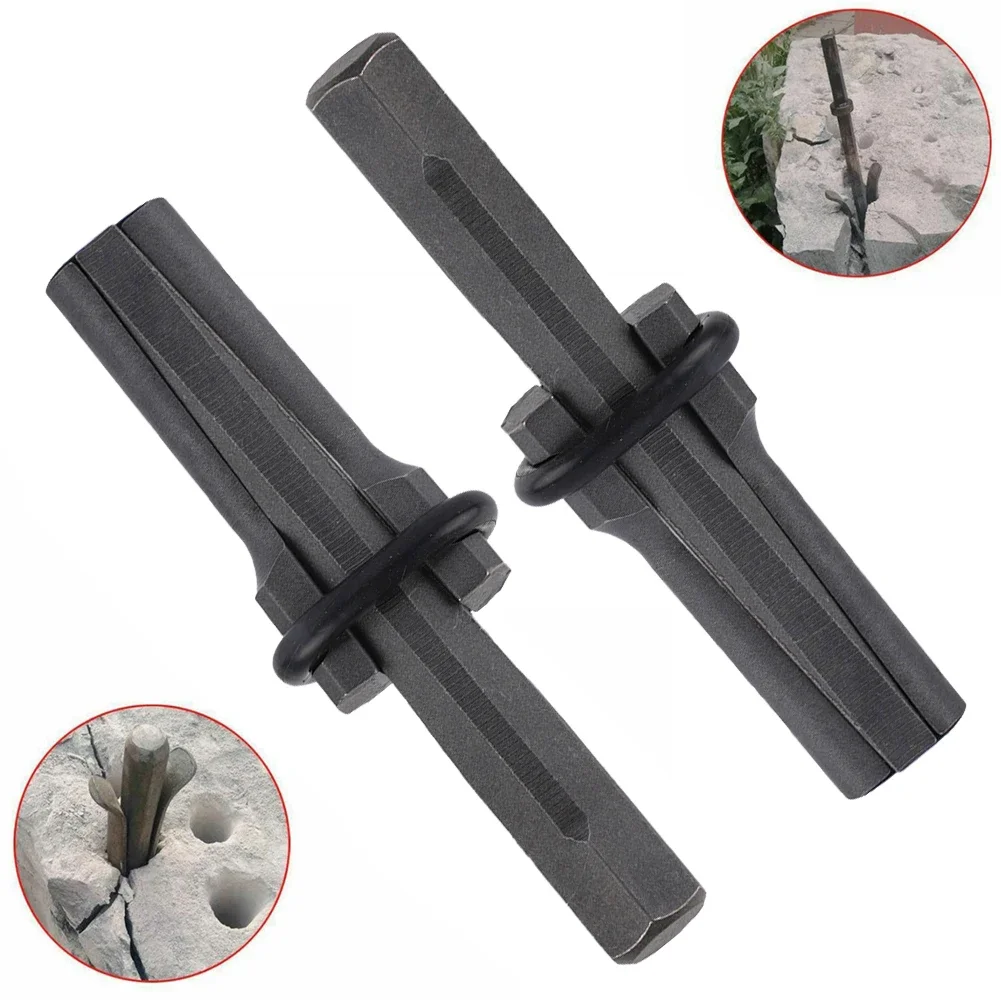 Concrete Granite Rock Stone Splitters Quarrying Tools 105mm 2pcs Chromium Vanadium Alloy Steel Grey High Hardness