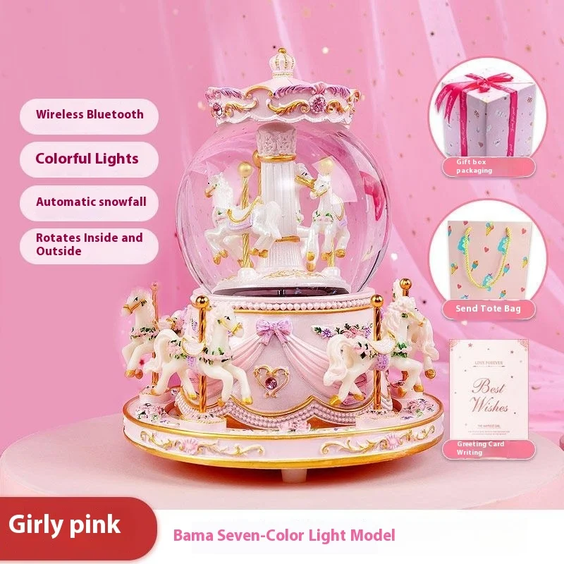 Music Box Carousel Crystal Ball Music Box Children's Birthday Gift for Girls Girlfriends Birthday Gift Music Boxes