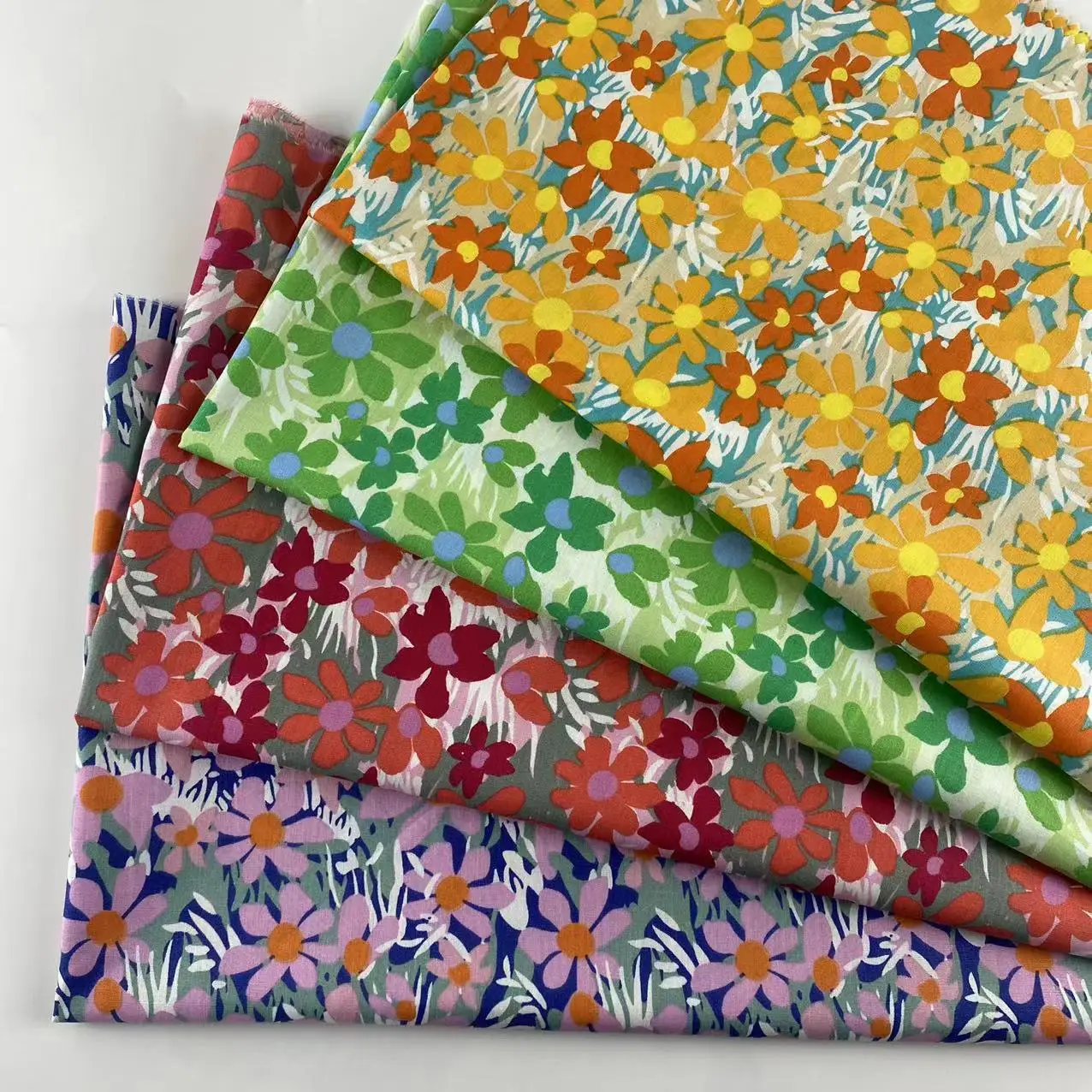 

1 Yard Pastoral Style Small Floral Printed Cotton Fabric for Women's Dress Bag Diy Sewing