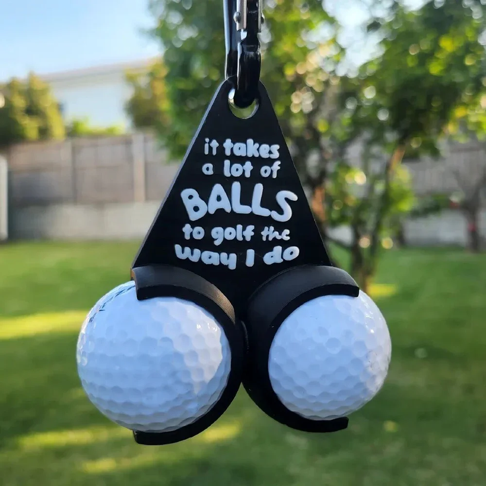 

Golf Ball Holder Keychain with Carabiner, Portable Mini Golf Organizer for Golf Bag Accessories, Funny Golf Tool Holds 2 Balls