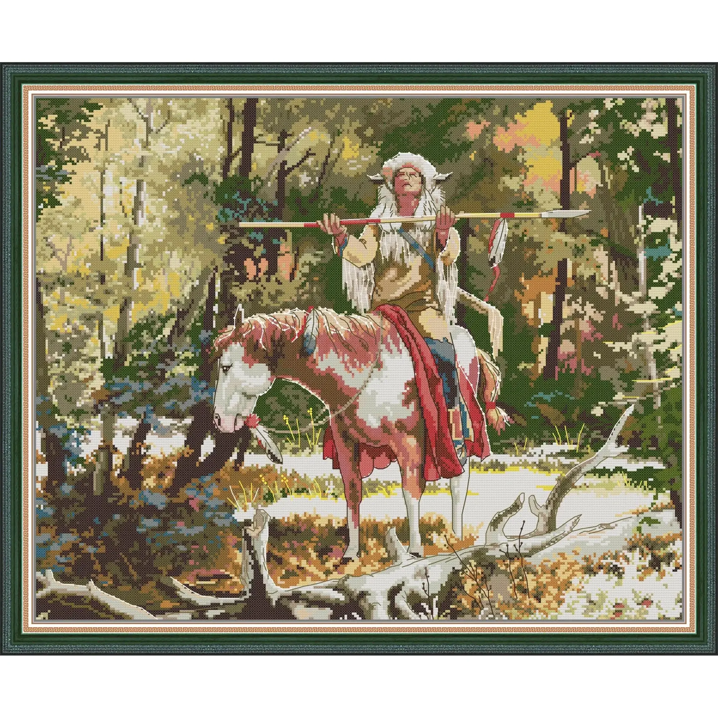 Joy Sunday News Printedd Cross Stitch Kit,  Easy Pattern With Aida and DMC Threads  Stamped Fabric Embroidery Set-Pray 3