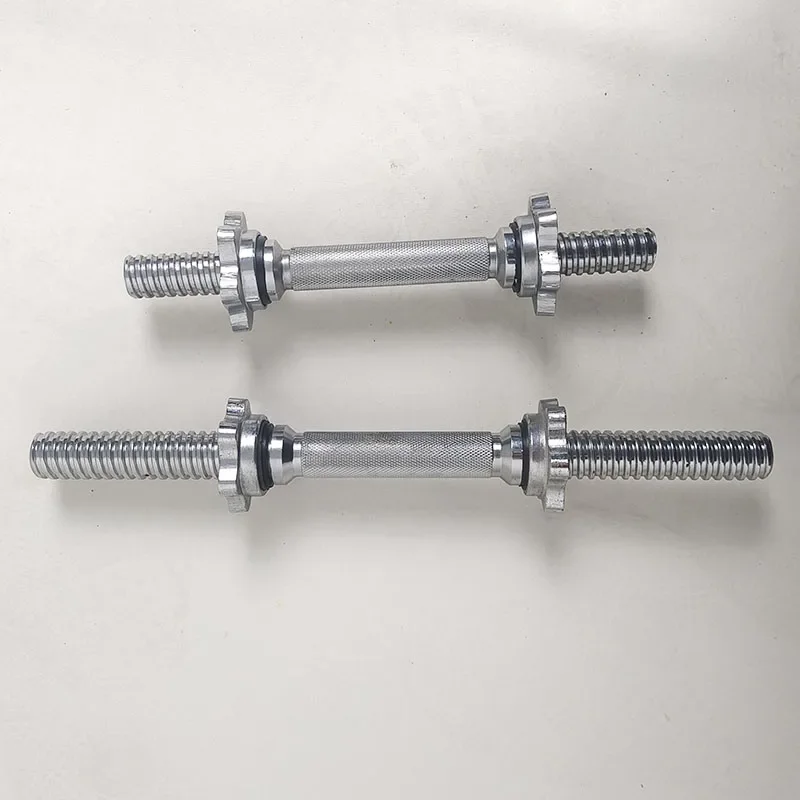 New Product 14Inch Sport Workout Fitness Dumbbell Rod Strength Training Adjustable Chrome Threaded Bar Standard Dumbbell Handle
