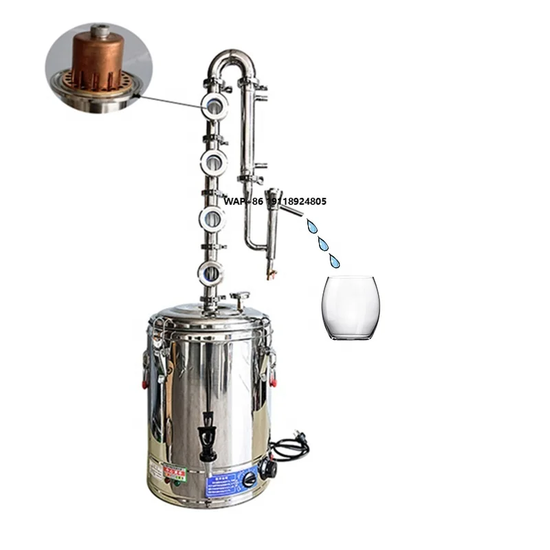 70L Electric Heating Domestic Type Alcohol Distiller White Spirit Distiller 4 Layer Copper Core Reflux Column Distiller