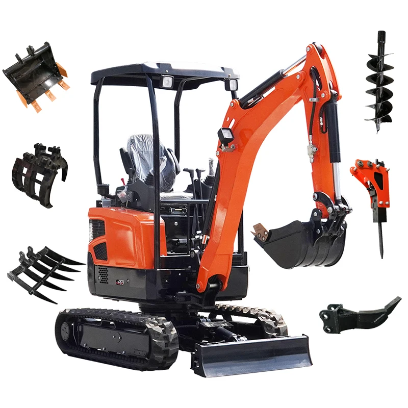 1.8 Ton Multi-function Mini Crawler Excavator, Dual Fuel Optional for Home, Farm and Outdoor Construction