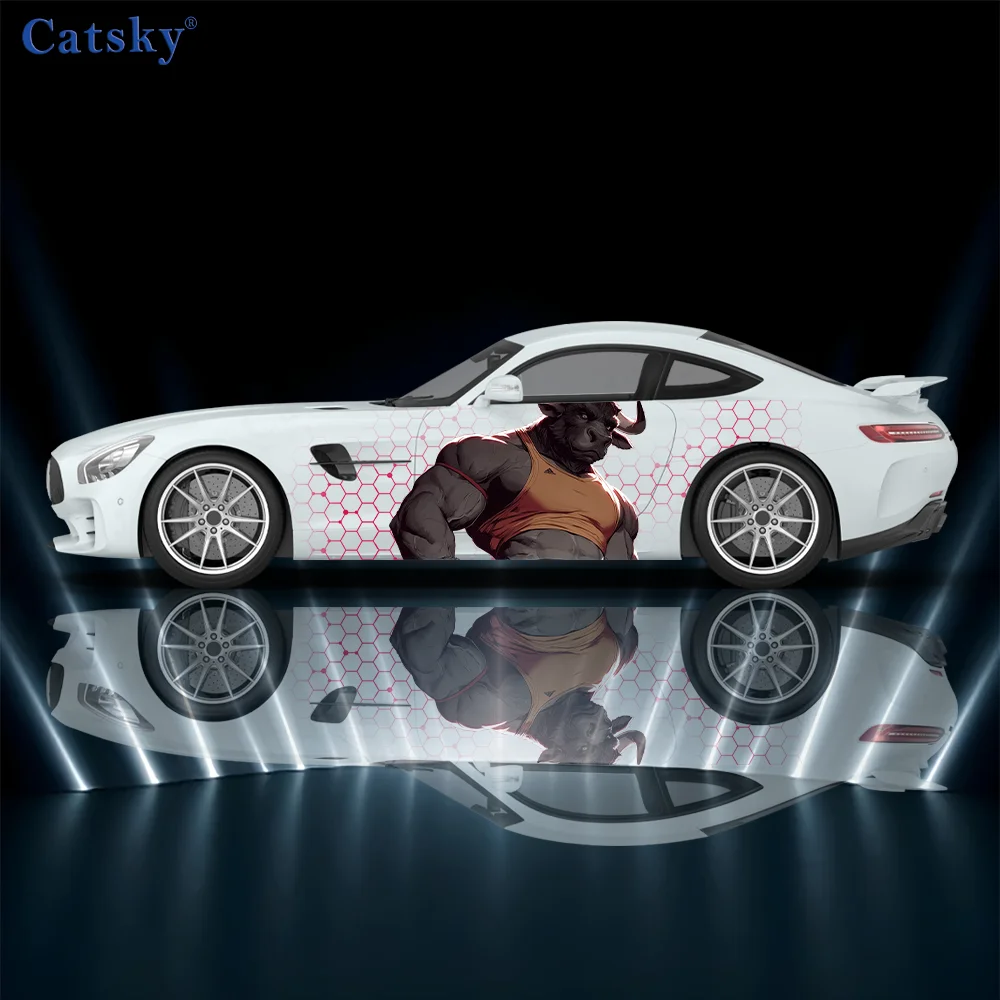 

Honeycomb Muscle OX Pattern Car Vinyl Wraps Decal Self-adhesive PVC Sticker Suitable for Trucks SUV Decoration Auto Accessories