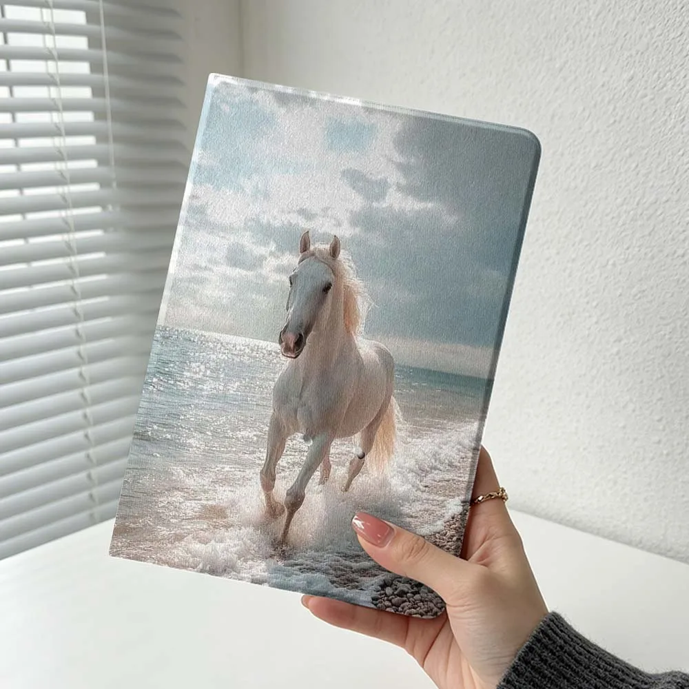 White Horse Running Beach For Xiaomi Redmi Mi Pad 8 7 6 5 4 2 SE K Pro Max Ultra Poco Pad Soft Inch Tablet Case Cover