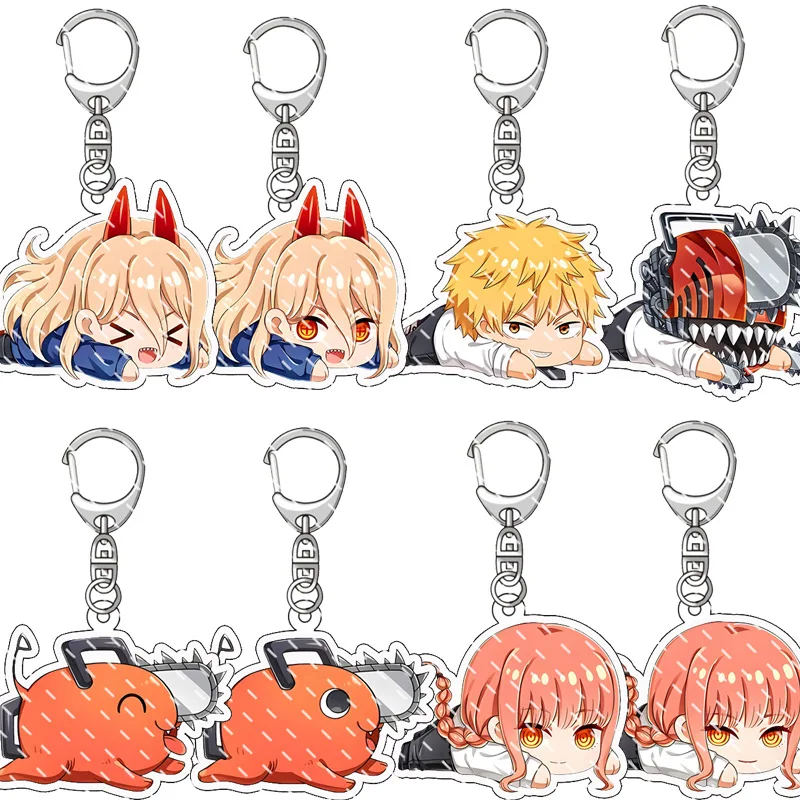 Anime Manga Chainsaw Man Acrylic Pochita Makima Power Cosplay Accessories Cute Collection Bag Pendant Keychain Fans Gift Keyring