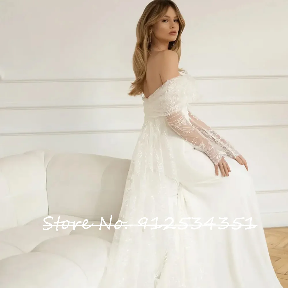 Latest Mermaid Wedding Dresses Detachable Long Sleeves with Train Vintage Trouwjurk Backless Elegant Vestidos De Novia