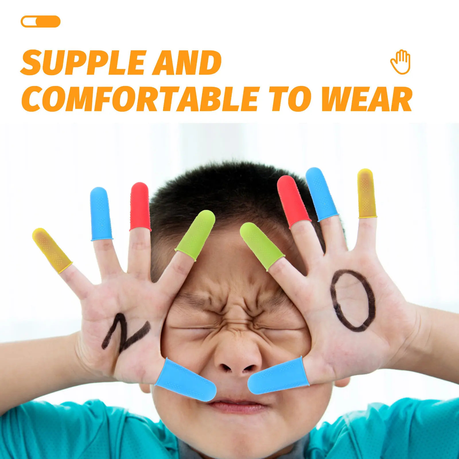 12Pcs Multi-Function Silicone Finger Covers Non-Static Comfortable Reusable Finger Protectors for Metalwork Gardening