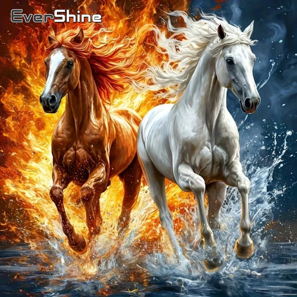 EverShine Mosaïque Diamant Cheval Animal DIY Peinture Diamant Strass Acrylique Fournitures Artisanat Bricolage Peinture Diamant Faite Main Hobby Cadeau Unique