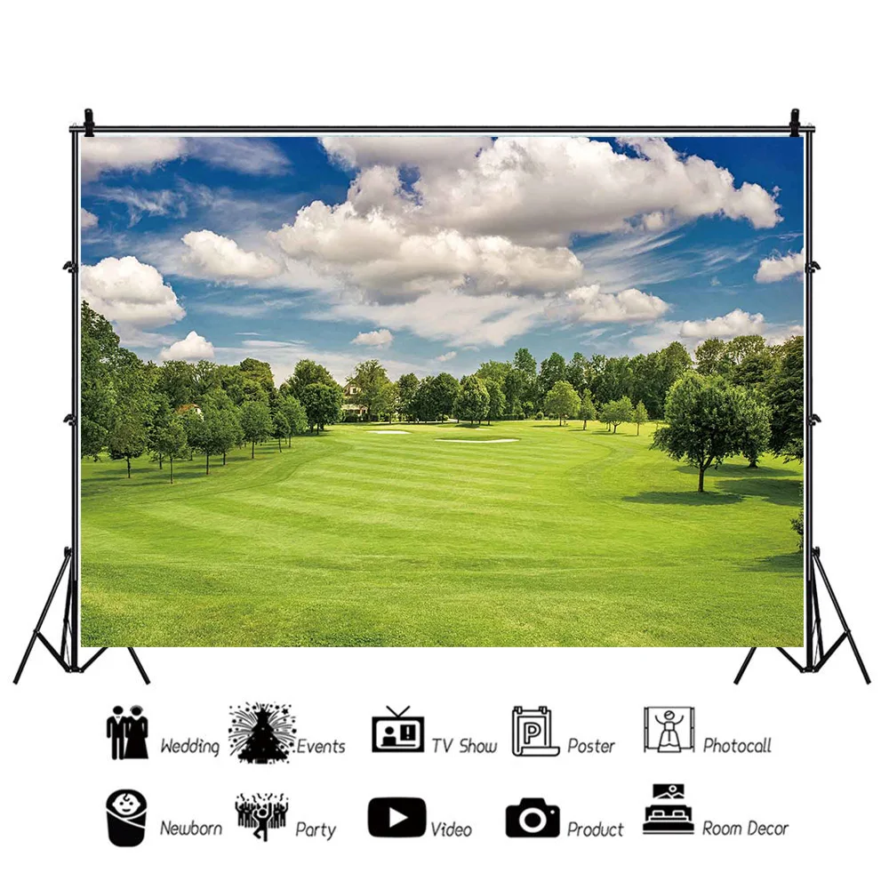 Nature Green Forest Grass Photography Backdrop Spring Summer Park Landscape Home Garden Party Decoration Banner PhotpStudio Prop