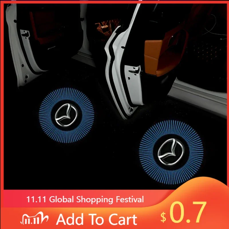 2025 Горячие 2 шт. лампы для проектора дверей автомобиля, светодиодные лампы приветствия для Mazda CX3 CX4 CX5 CX7 CX9 RX7 Atenza Axela MX5 CX30, аксессуар