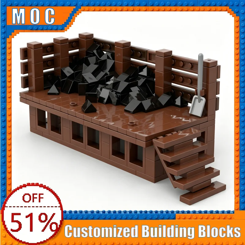 

199 Parts Railway Coal Stage Building Model Creative Building Blocks MOC Assembly Educational Toy Home Decoration Birthday Gift