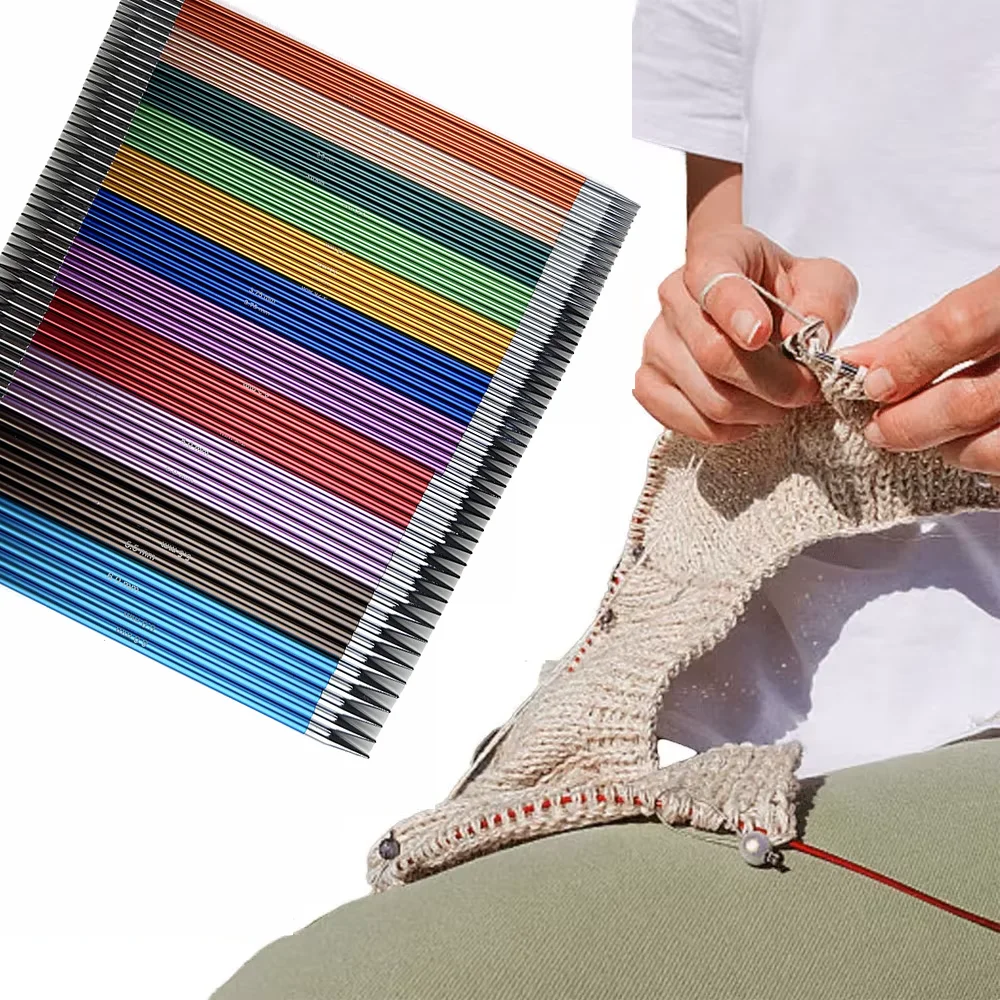 

Набор двусторонних вязальных спиц 5CS 20 см, алюминиевые, 2,5-6,0 мм, 2 цвета, прямые, для свитеров, шитья, рукоделия