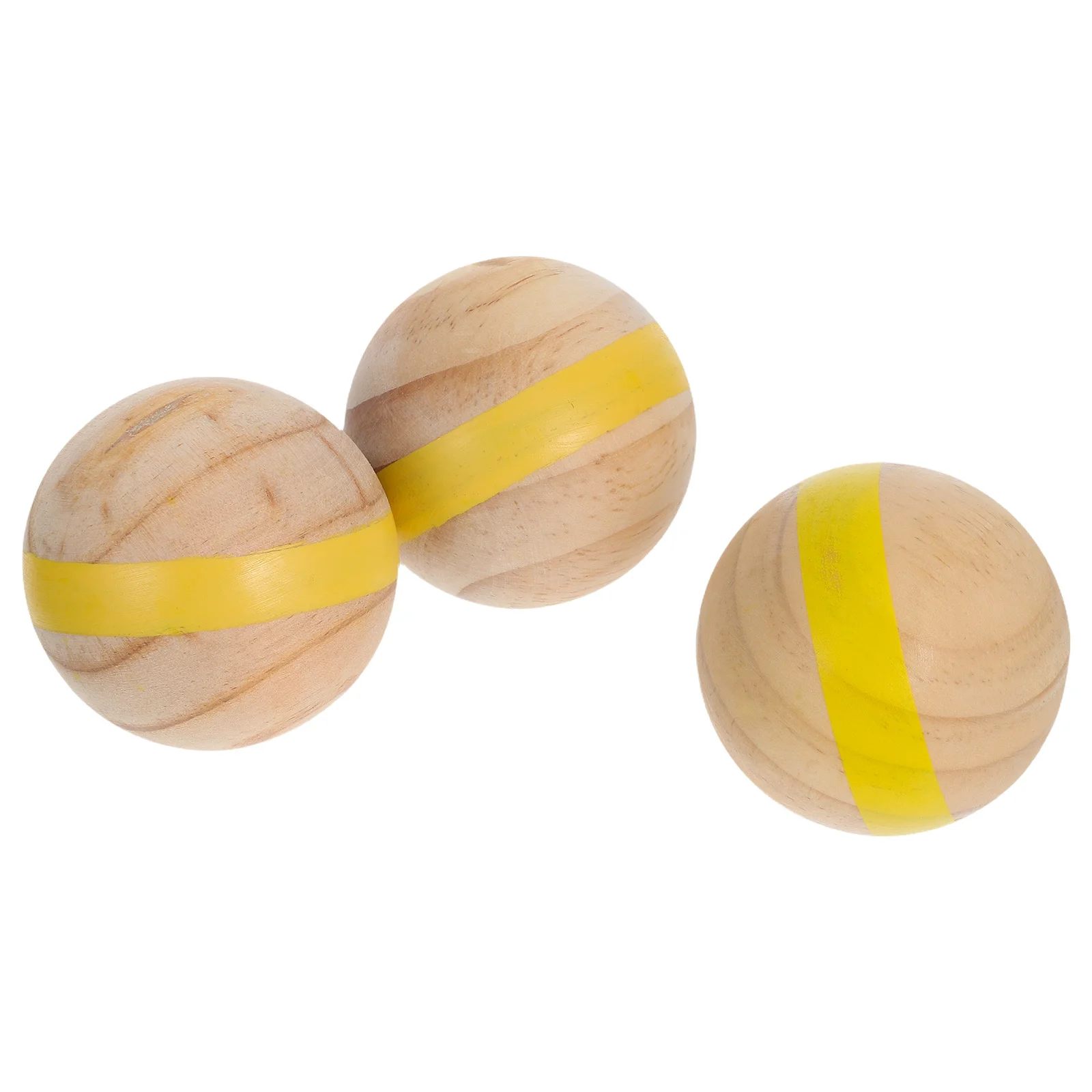 

3pcs Wooden Croquet Balls: Sturdy Bocce Set For Outdoor Lawn Backyard Beach Family Durable Garden Yard Wood