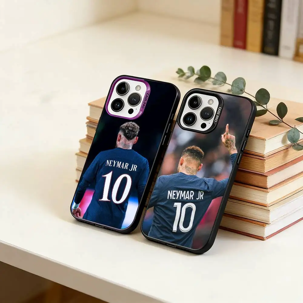 

Football 10 For NEYMAR JR Phone Case For iPhone 17,16,15,14,13,12,11 Plus,Pro Max,XS,Colored Silver Plated Inside Cover