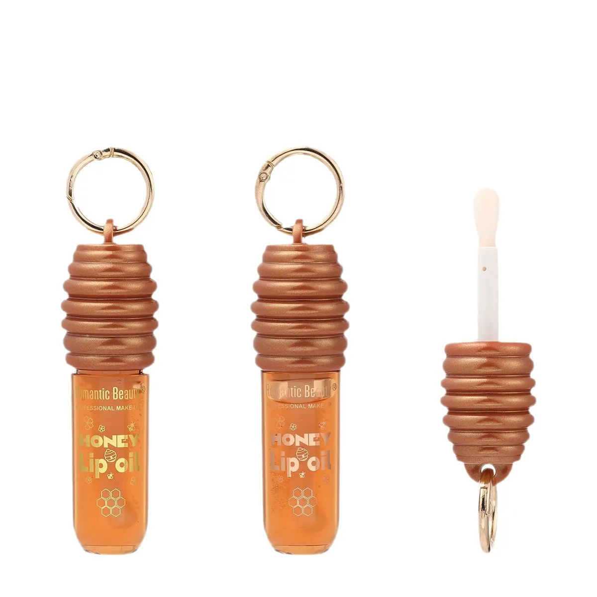 Honey Lip Oil Essence Moisturizing Lip Gloss with Keychain Portable Lip Balm Lipstick Glaze for Bags Popular Beauty Care view 5