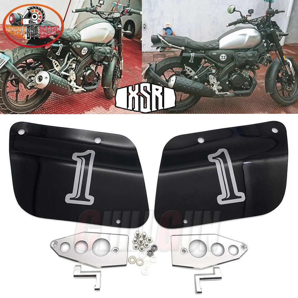 Motorcycle Cafe Racer PLAT BODY SAMPING SIDE NO. Number PLATE BLACK For YAMAHA XSR155 2022 2023 2024 XSR-155 XSR 155 2019-2024