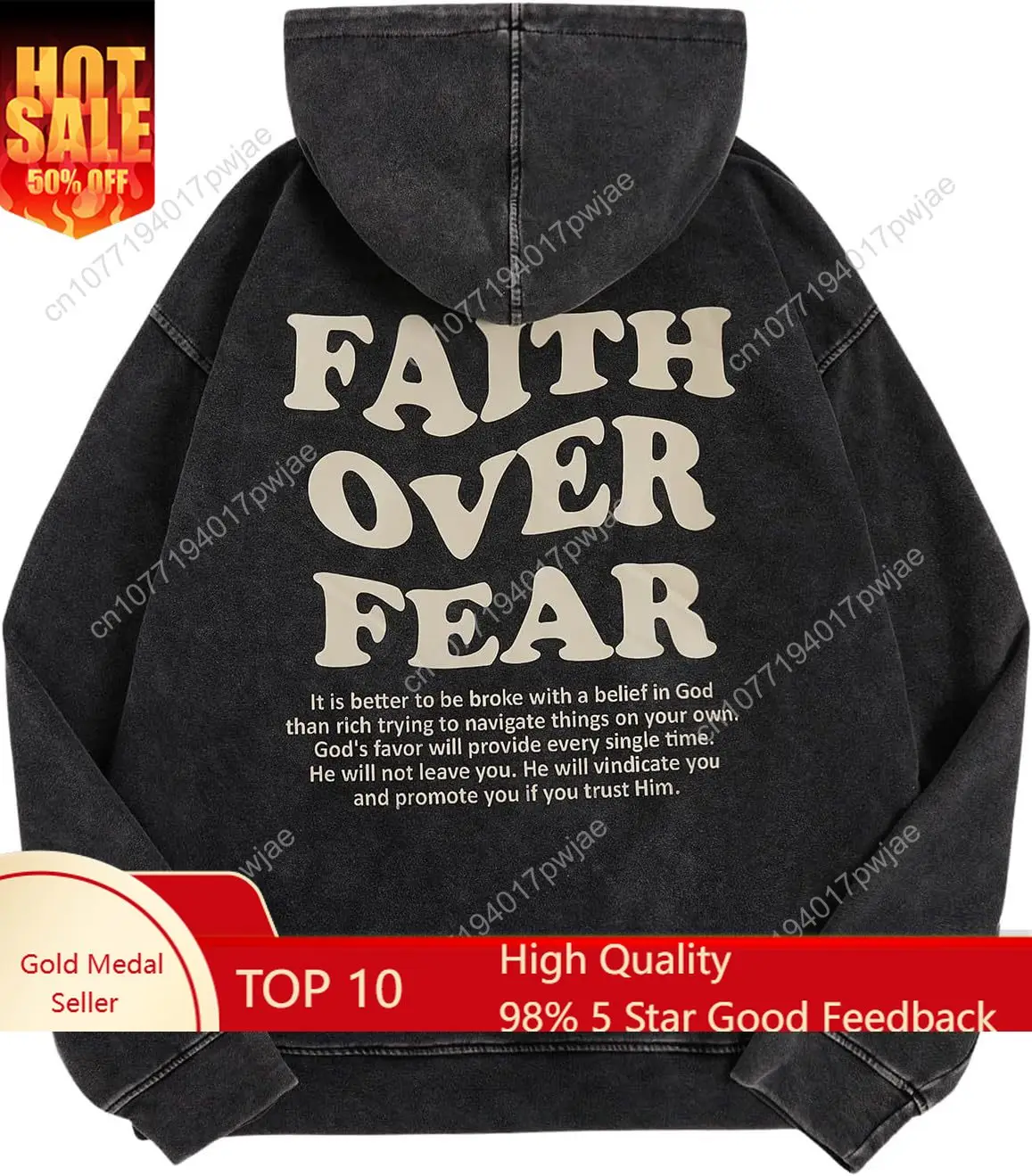 

WDIRARA Men's Y2k Letter Graphic Distressed Long Sleeve Hoodie Vintage Hipster Loose Fit Hooded Sweatshirt