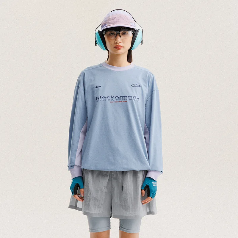 

Модная брендовая футболка унисекс с длинными рукавами: спортивная уличная одежда свободного покроя, легкая и быстросохнущая ткань