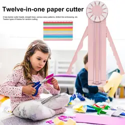 Craft Paper Cutter Decorative Wave Edges Cutting Tool 12 In 1 Card Dial Cutter Trimmer Zig Cutting Tool Handiwork Accessories